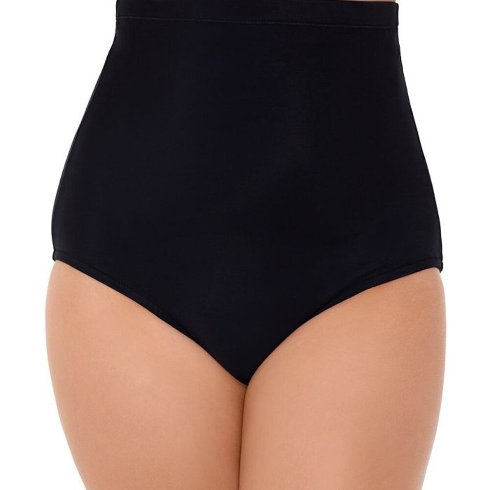 Swim Solutions Ultra High-Waist Black Bikini Bottoms Women’s
